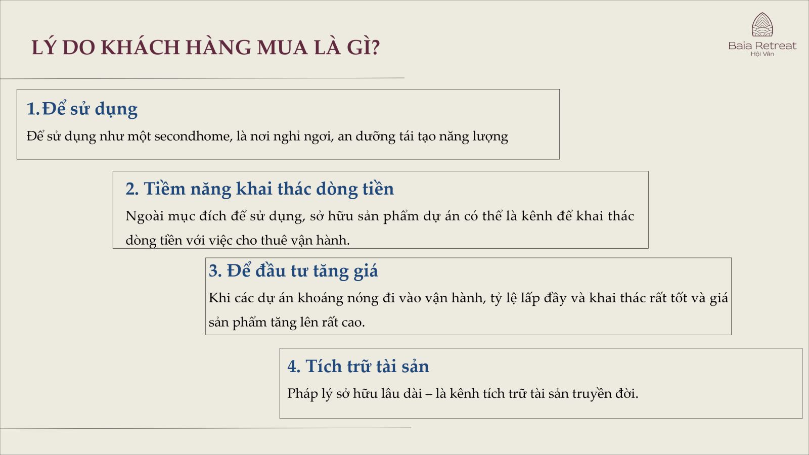 baia retreat hội vân