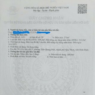 Nhà 2 tầng MT LLQ